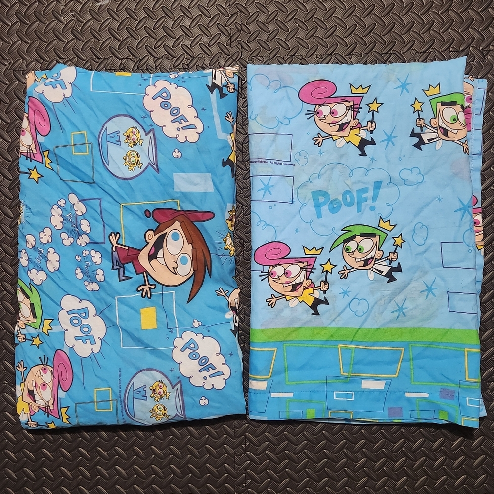 Vintage 2004 Fairly OddParents Twin Sheet Set Cosmo Wanda Timmy Y2K Nickelodeon